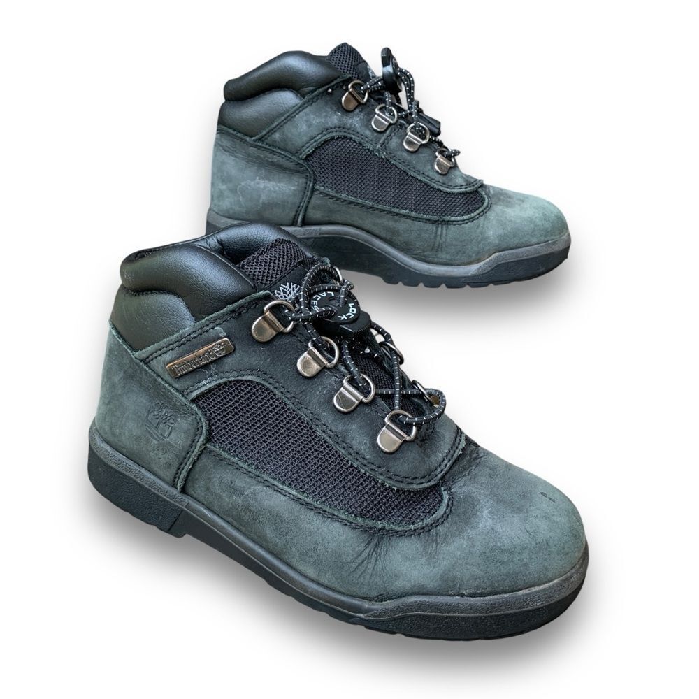 Timberland Hikers Distressed Grey Suede Upper Shoes No Tie Size 2 Gorpcore